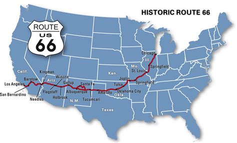 MAP Route 66 Road Trip Map